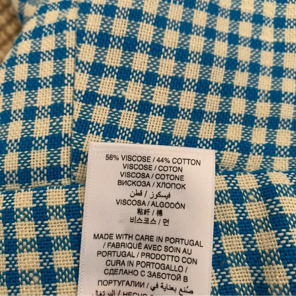 NWT Doen Kingsley Cotton Button High Waist Shorts Southhampton Gingham Blue - Picture 10 of 12
